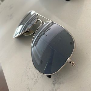 Brand new black and silver Ray Ban Aviators
